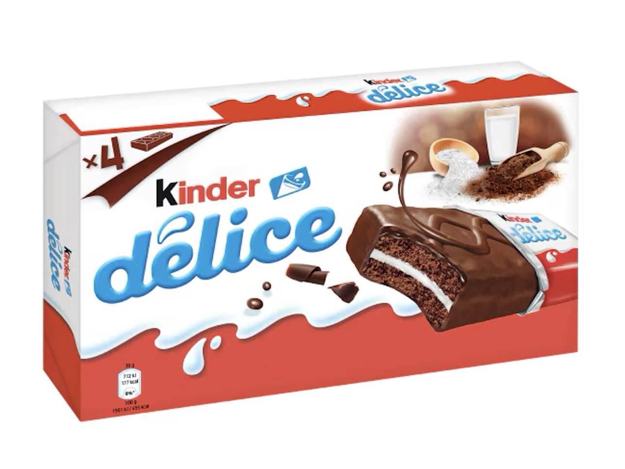 Kinder Delice tejes krémmel töltött kakaós piskóta kakaós bevonattal 4x39 g