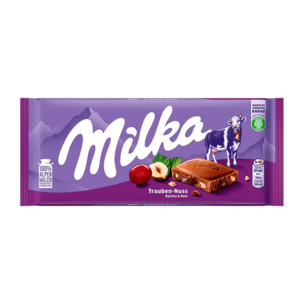 Milka Mazsolás-Mogyorós  tejcsokoládé 90-100g